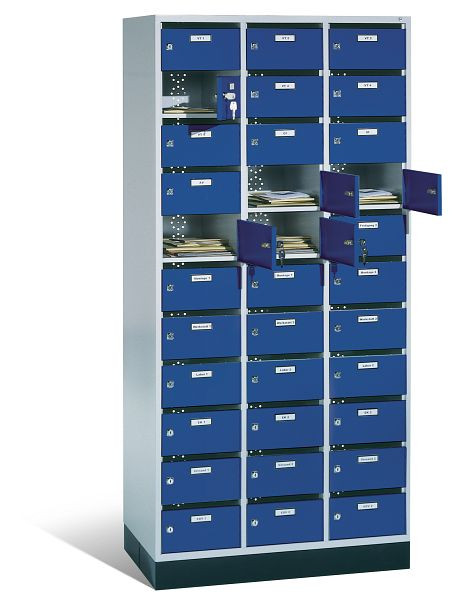 C+P verdeelkast Intro, H1950xW920xD490mm, kleur: lichtgrijs / gentiaanblauw, 8170-311 S10003