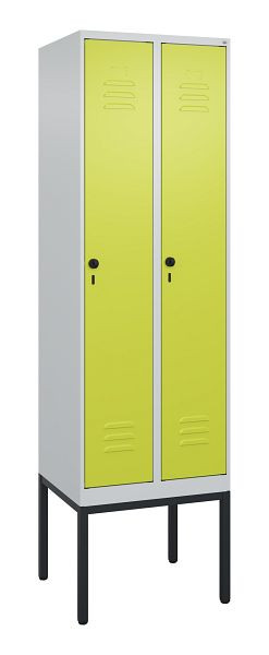 C+P Umkleidespind Classic PLUS, Gestell, 2 Abteile, 2120x600x500mm, 7035/0024, Drehriegel, 0800307-20 S10010