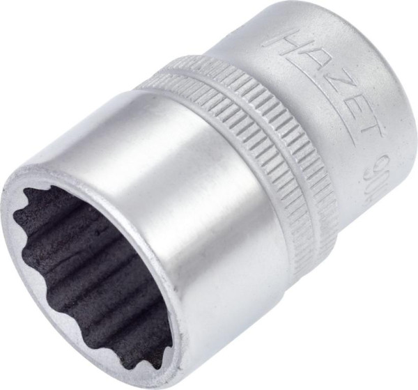 Hazet-dop, bi-hex, hol vierkant 12,5 mm (1/2"), buiten dubbel-hex tractieprofiel, 25/32", 900AZ-25/32
