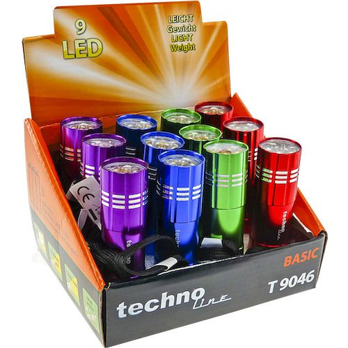Technoline zaklampen, 12-cijferig display, afmetingen: 94 x Ø 26 mm, T 9046
