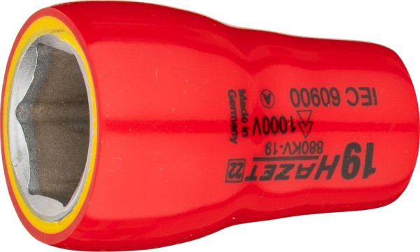 Hazet dop, zeskant, hol vierkant 10 mm (3/8"), 19 mm, kort type, 880KV-19