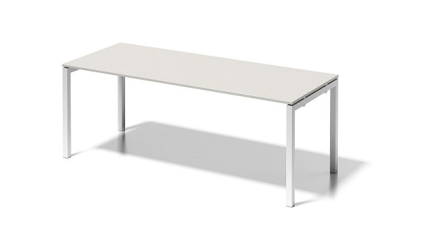 Bisley Cito bureau, 730 mm U-frame met vaste hoogte, H 19 x B 2000 x D 800 mm, grijswit/verkeerswit, DUF2008GW396