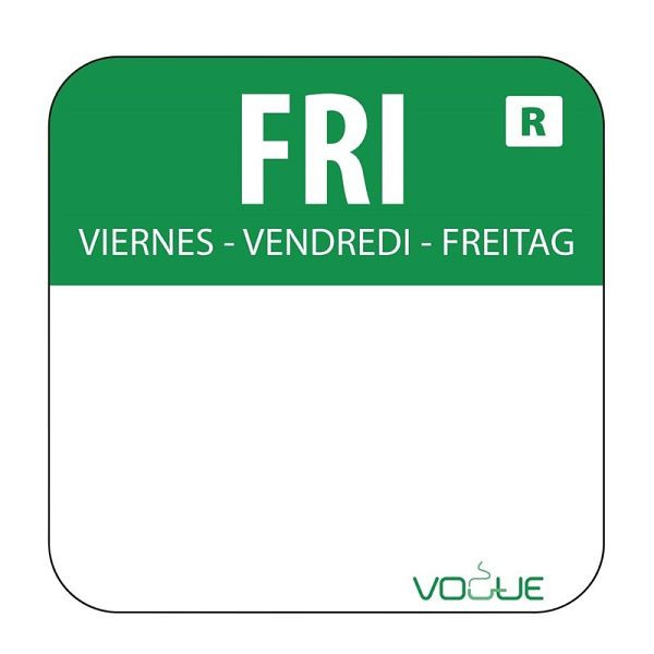 Vogue voedseletiketten Friday groen, VE: 1000 stuks, L935