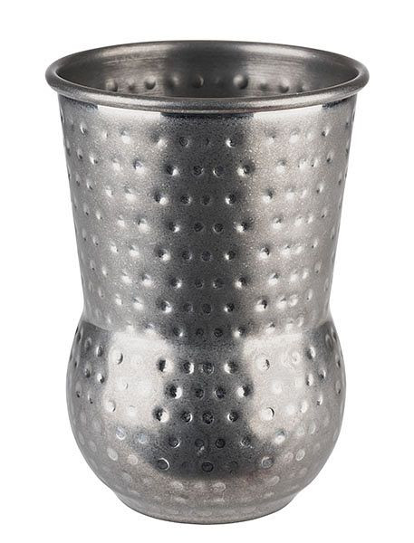 APS mok -JULEP MUG-, Ø 8 cm, hoogte: 11,5 cm, roestvrij staal, antieke roestvrijstalen look, gehamerd oppervlak, 93338