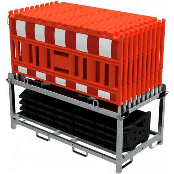 Schake slagboom SET2, 1x opslag- en transporttraverse voor slagboom, 20x Schake slagboom, rood, 33420K2-O-SET2
