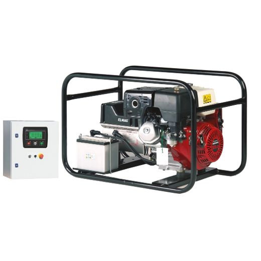ELMAG noodstroom compleet pakket SEB 7500WDE-ASS-DSE4520, Benzinegenerator met HONDA GX390 motor, 00490