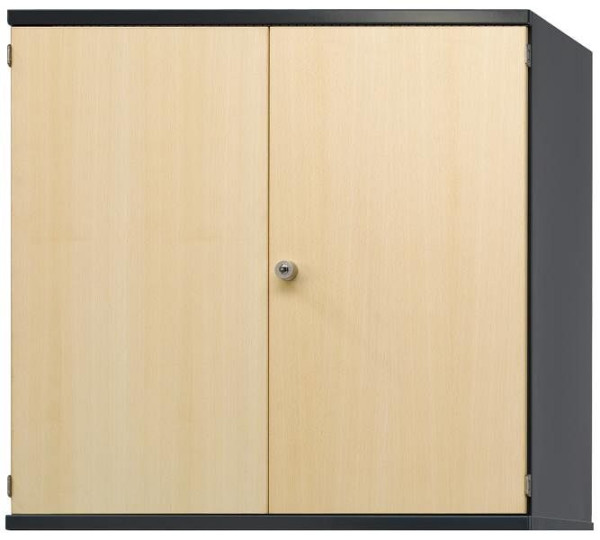 ANKE bovenkast; 1084 x 1000 mm; Decor in RAL 7016 / beuken; 2 deuren; 2 planken vast