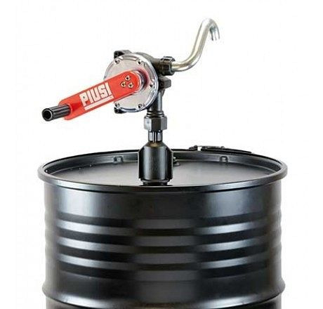 Cemo krukpomp compleet voor diesel/olie, met gebogen uitlaat DN 25, voor vaten 60/200 l, driedelige kunststof zuigleiding, 11162