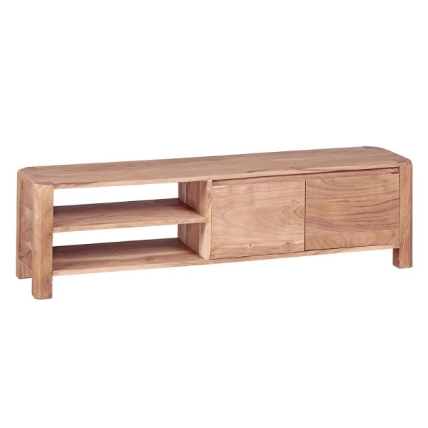 Wohnling lowboard BOHA massief acaciahout 140 cm, opbergvakken landelijke stijl, onderkast 40 cm, WL1.744