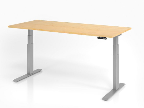Hammerbacher bureau XDKB19, 180 x 80 cm, blad: esdoorn, 25 mm dik, ABS dikke rand, rechthoekige vorm, VXDKB19/3/S