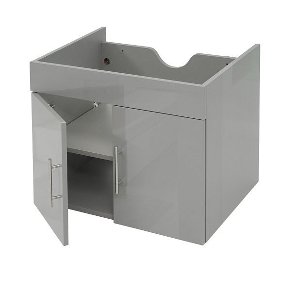 Mendler HWC-D16 badmeubel, badmeubel badmeubel badkamermeubel, hoogglans 60cm, grijs, 62261