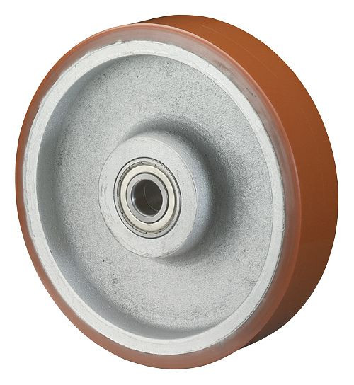 BS-wielen polyurethaan wiel, wielbreedte 30 mm, wiel-Ø 125 mm, draagvermogen 300 kg, loopvlak gegoten polyurethaan, wielnaaf gegoten, kogellager, C10.125