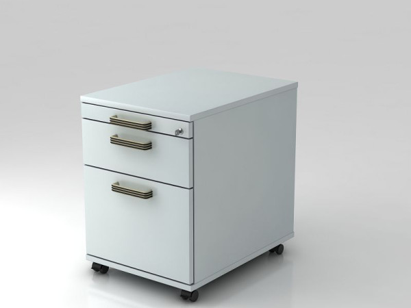 Hammerbacher rolcontainer 58cm, 1 lade, 1HR, slotlijst handgreep grijs, 42,8x58x59 cm, 1/3/6 HE, VAC20/5/5/SG