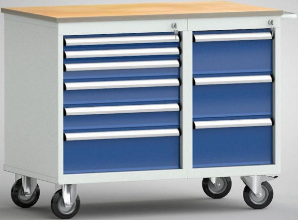 KLW standaard werkbank, 1000 x 620 x 830 mm, met beuken multiplex blad, WS824N-1000M20-E1002