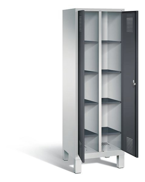C+P washok Evolo, H1850xW610xD500mm, kleur: lichtgrijs / zwartgrijs, 48012-20B S10028