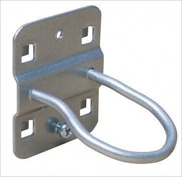 ADB geperforeerde wandmachinehouder, geschikt voor europerforatie (10x10 mm / 38x38 mm), Ø: 5 mm, kleur: aluminium, RAL 9006, 60mm, 23151