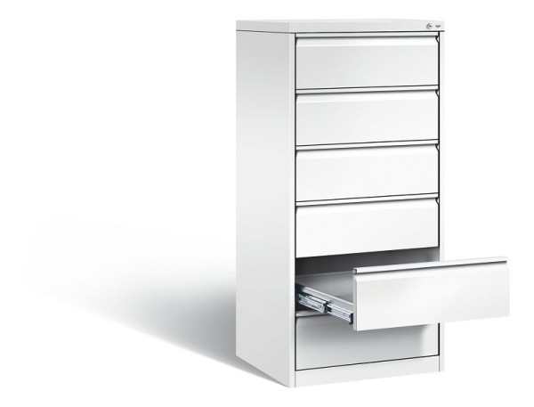 C+P archiefkast Acurado, H1357xB553xD590mm, kleur: verkeerswit, handgreep, 12736-322 S10072