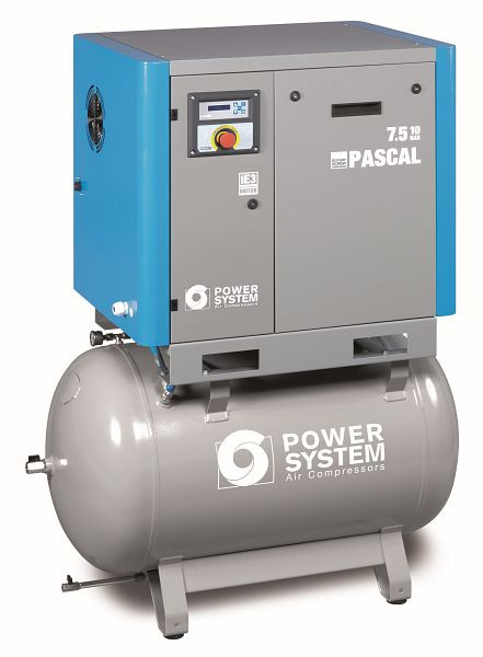 POWERSYSTEM IND schroefcompressor industrie met droger, Powersystem PASCAL 7,5 - 10 bar 270 L tank, 20140909