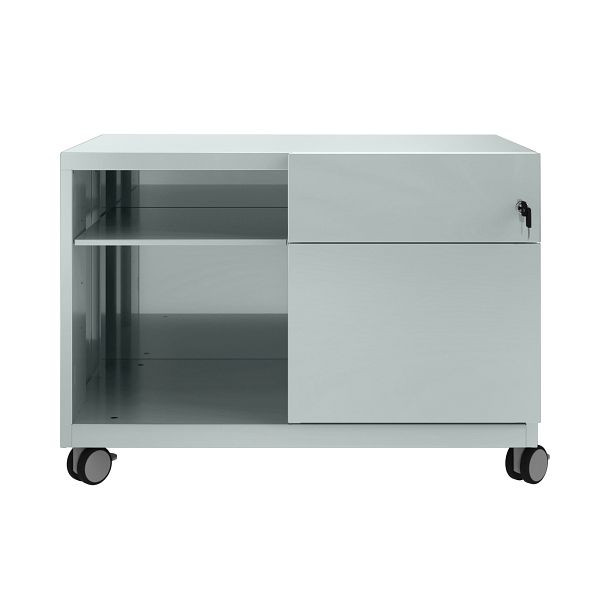 Bisley rolcontainer Note Caddy lades rechts, B 800 mm, zilver, CADM08RH355
