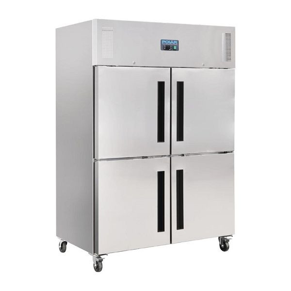 Polar koelkast RVS met gedeelde deuren 1200L, CW195