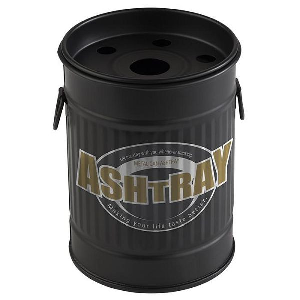 APS windasbak -SMOKY-, Ø 8,5 cm, hoogte: 11,5 cm, metaal, gegalvaniseerd, zwart, met afneembaar deksel, 00586
