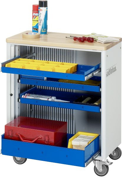 RAU gereedschapswagen serie adlatus model 7000, B725 x D400 x H860 mm, inclusief massief beukenhouten werkblad, 02-7000B.11