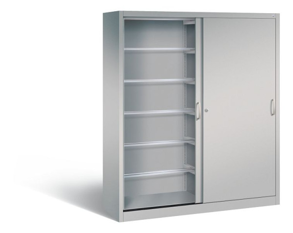 C+P schuifdeurkast Acurado, H1950xB1600xD500mm, kleur: wit aluminium, beugelgreep, 2150-60 S10044