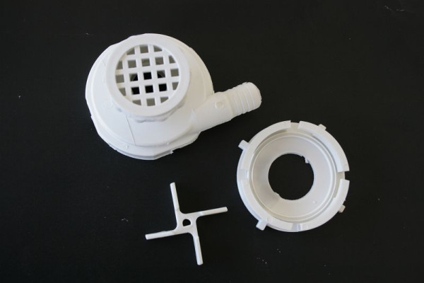ELMAG PVC onderdeel met bajonet met slangaansluiting, zeef, schoepenwiel voor waterpomp S3, 9601336