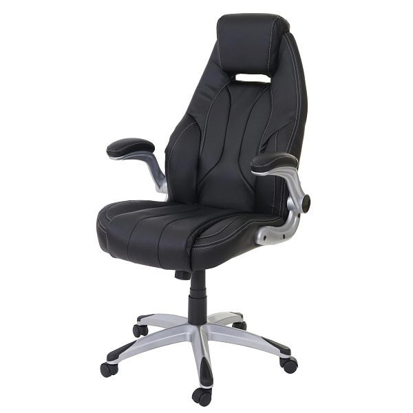 Mendler HWC-A65 bureaustoel, bureaustoel, directiestoel, bureaustoel, imitatieleer, zwart, 59705