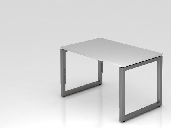 Hammerbacher bureau O-voet vierkant 120x80cm grijs/grafiet, rechthoekige vorm met zwevend tafelblad, VRS12/5/G
