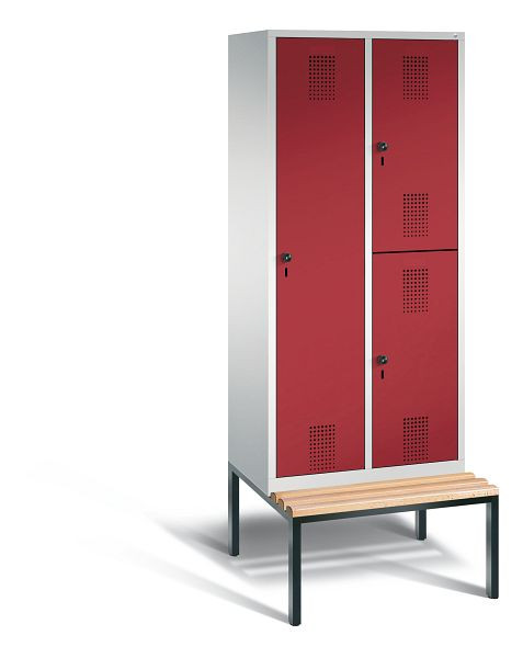 C+P cijferslot Evolo, H2090xW810xD815mm, kleur: lichtgrijs/robijnrood, 48650-22 S10017