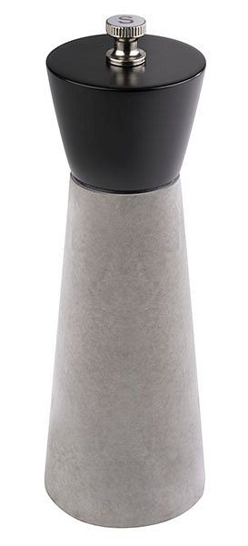APS zoutmolen -ELEMENT-, Ø 6 cm, hoogte: 18 cm, beukenhout, beton, molen van roestvrij staal, maalgraad traploos instelbaar, 40539