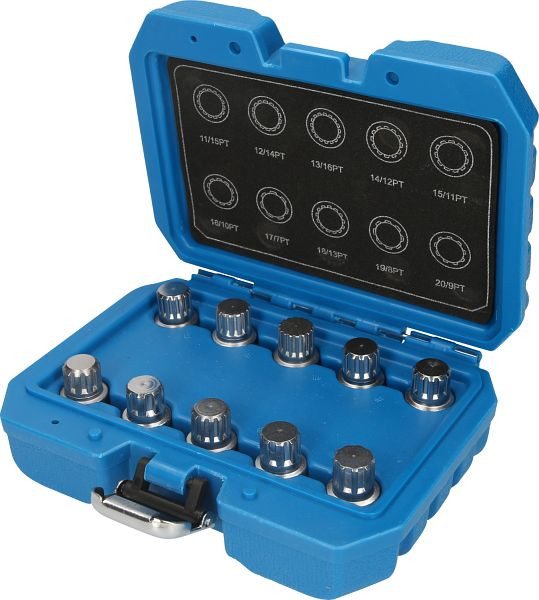 Brilliant Tools velgslotassortiment voor BMW, 10 stuks, 11/15PT tot 20/9PT, BT691170