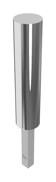 Schake afzetpaal van RVS type 40204Z, Ø 204mm, demontabel, geslepen, met profielcilinder, 40204Z