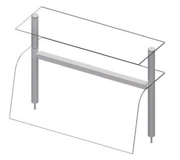 Stalgast dubbele glazen plank met hoestbescherming, warmtelamp en verlichting 790x455x700 mm voor voedsel serveersystemen, ZS07112