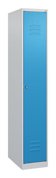 C+P luierkluis Classic PLUS met middenwand, 1700x300x500mm, 7035/5012, cilinderslot, 0800007-10F S10017