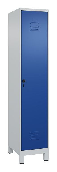 C+P luierkluis Classic PLUS met middenwand, voeten, 1950x400x500mm, 7035/5010, veiligheidsdraaigrendel, 080010-12F S10009