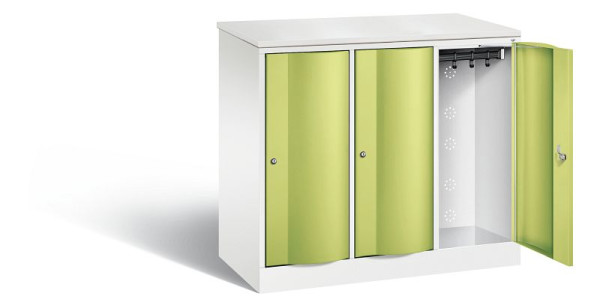 C+P locker Resisto, H1077xB1148xD540mm, kleur: verkeerswit / virid groen, 8271-372 S10102