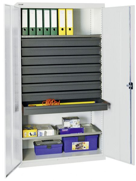 stumpf gereedschaps- en materiaalkast serie 3000, 7035/7035, 8 laden 100 mm, 2 legborden, 3008107