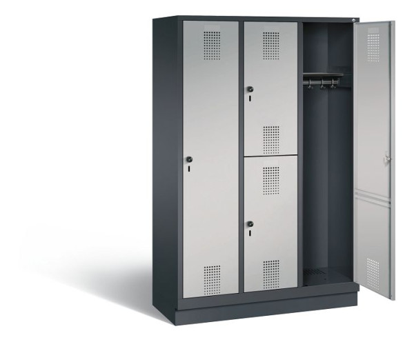 C+P cijferslot Evolo, H1800xB1200xD500mm, kleur: zwart-grijs/wit aluminium, 48620-32 S10004