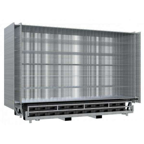 Schake bouwhekset SET4 bestaande uit: 30x verrijdbaar bouwhek "Cloud", 30x recyclingvoeten voor bouwhek, 20 kg, 30x verbindingsklem, 1x dubbele pallet, 3B212T-SET4