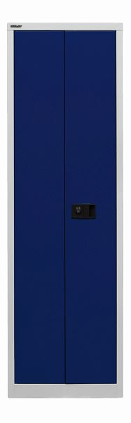 Bisley universele draaideurkast, 4 planken, 5 OH, romp lichtgrijs, fronten oxford blauw, E782A04B6505
