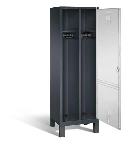 C+P zwart wit kastje Evolo, H1850xW610xD500mm, kleur: zwartgrijs/lichtgrijs, 48210-20 S10029