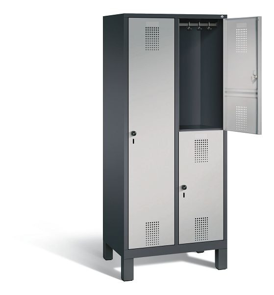 C+P cijferslot Evolo, H1850xW810xD500mm, kleur: zwart-grijs/wit aluminium, 48610-22 S10003