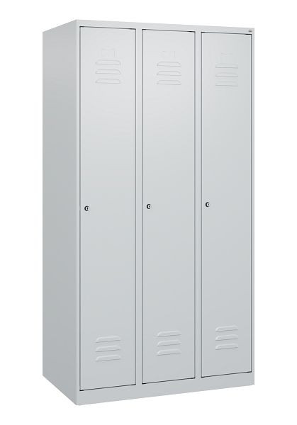 C+P luierkluis Classic PLUS met middenwand, 3 vakken, 1700x900x500mm, 7035/7035, cilindersloten, 0800007-30F S10021