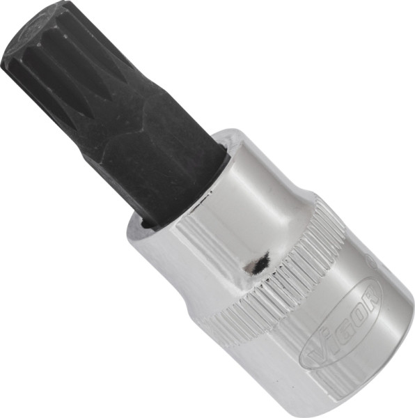 VIGOR-schroevendraaierbit, hol vierkant 10 mm (3/8 inch), inwendig meertands profiel XZN, M10, lengte: 48 mm, voor handbediening, V6110