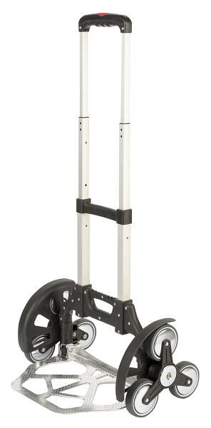 BS rollentransportwagen, opvouwbaar, aluminium schep, 2x3 thermopl. rubberen wielen voor trapgebruik, draagvermogen 60 kg, TRT.060