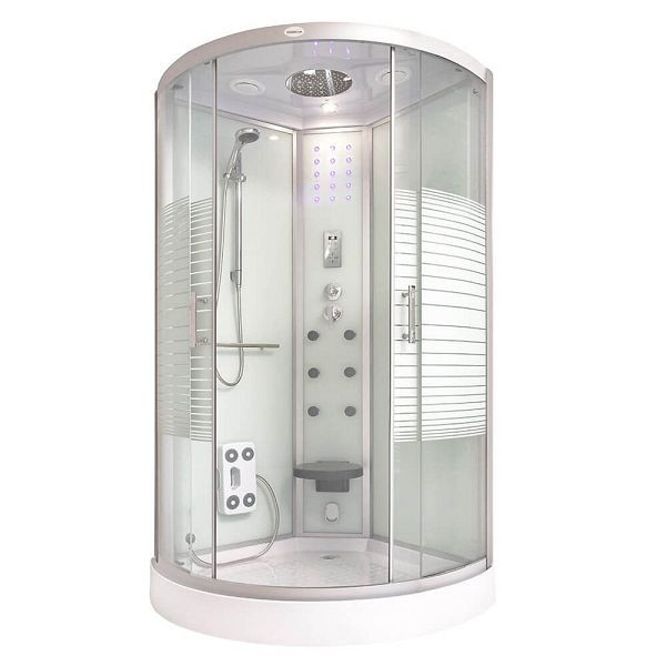 HOME DELUXE stoomdouche WITTE PAREL - 90 x 90 cm, 1028