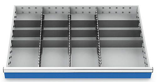 Bedrunka + Hirth lade-inzet T736 R 36-24, voor paneelhoogte 100/125 mm, 4 x MF 600 mm, 16 x TW 150 mm, 4 x TW 300 mm, 171BLH100