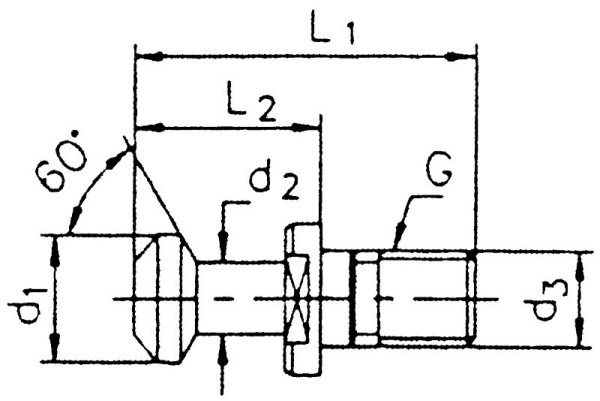 MACK trekbout MAS-BT 40, 60°, M16, zonder gat, 13-9882B-40-60